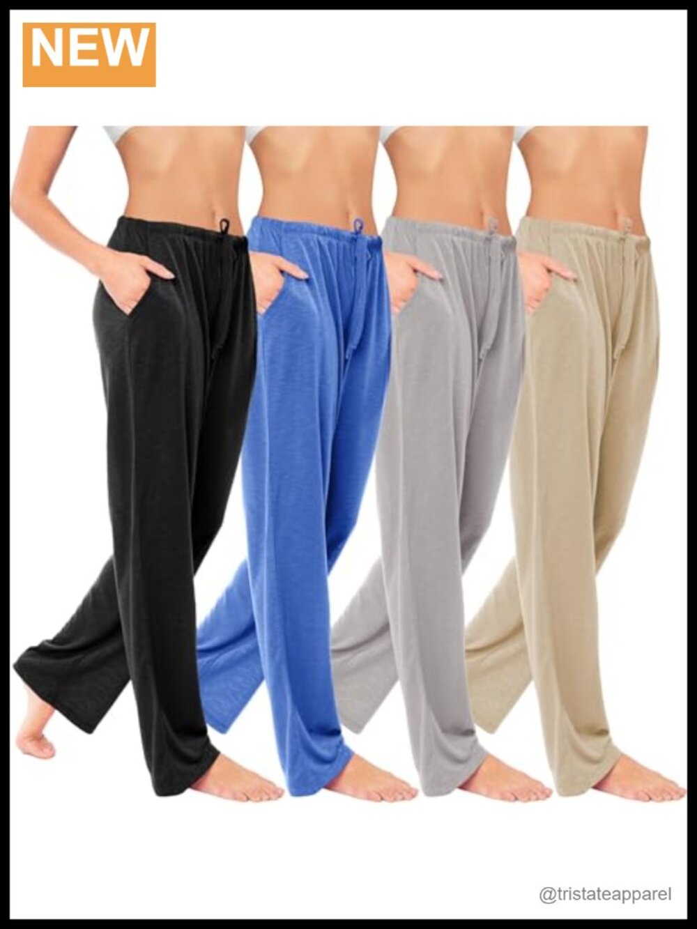 Women's Semi Sheer Flowy Lounge Pants Drawstring Pockets